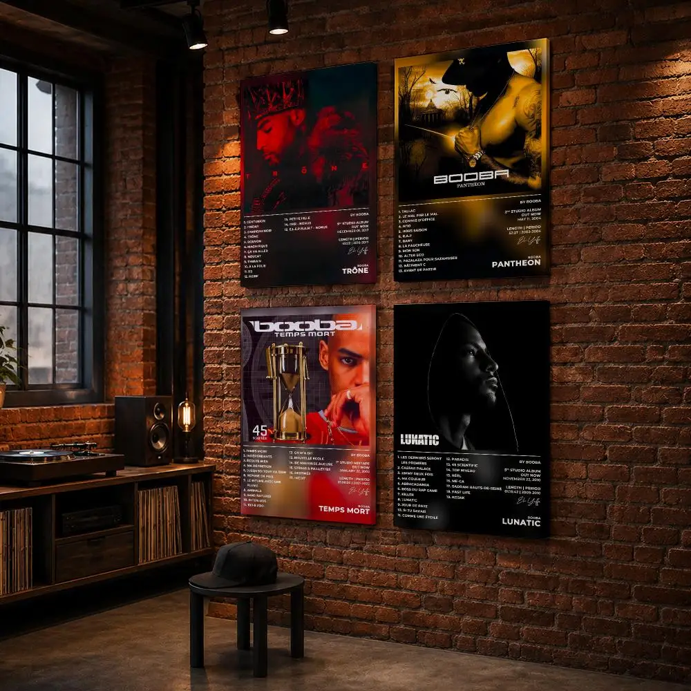 Rapper B-Booba ALBUM Music Framed Wall Painting Wood Framed Wall Art Print For Bedroom Living Room Hallway Office Home Decor