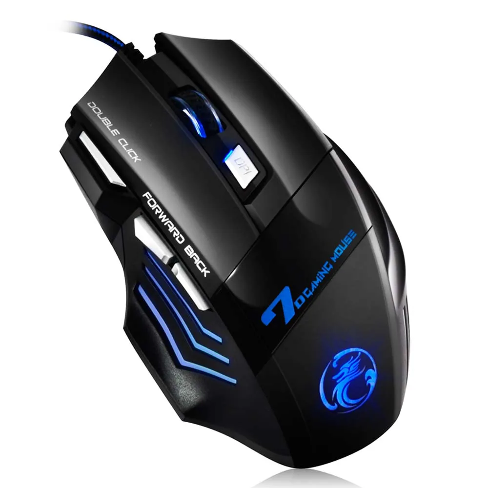 Gaming Mouse Computer Ergonomic Mouse Wired Game Mice 5500 DPI Silent Gamer Mouse Optical Backlight PC Mause 7 Button For Laptop