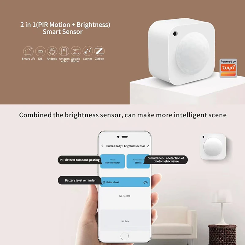 

EWelink Zigbee Wireless Smart Sensor Portable Tiny Temperature Humidity Monitor Compatible With Alexa Google Home Assistant