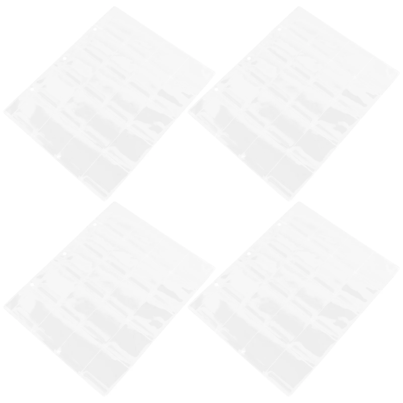 

4Pcs Coin Collection Holder Pages Clear PVC Sleeves Binder Album Protect Coins Stamps Medallions Storage ganizer