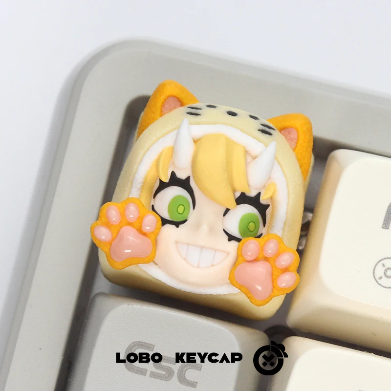 Cartoon Keycaps Personalized Design Cartoon Mechanical Keyboard Keycaps Cherry Profile 3D Printed Resin Keycap Accessories Gifts