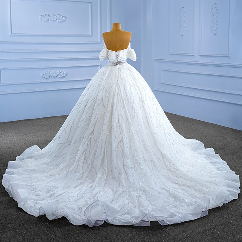 Ritos de casamento de luxo ternos para as mulheres beading organza lantejoulas vestido com decote em v de 2022 vestidos de baile rsm67492 robe de mariée