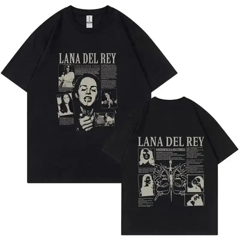 Fashion Harajuku Y2k Retro T Shirt Men Women Singer Lana Del Rey Printed Tees Clothing Hip Hop Summer Short Sleeve Streetwear