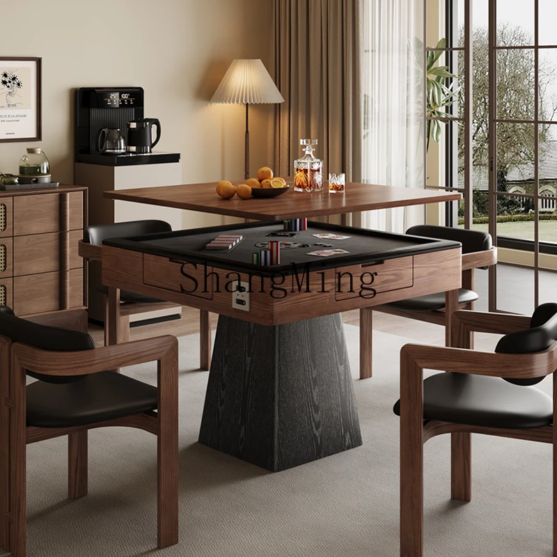 

DHY automatic special table dual-purpose solid wood poker chess and card table household dining table mahjong