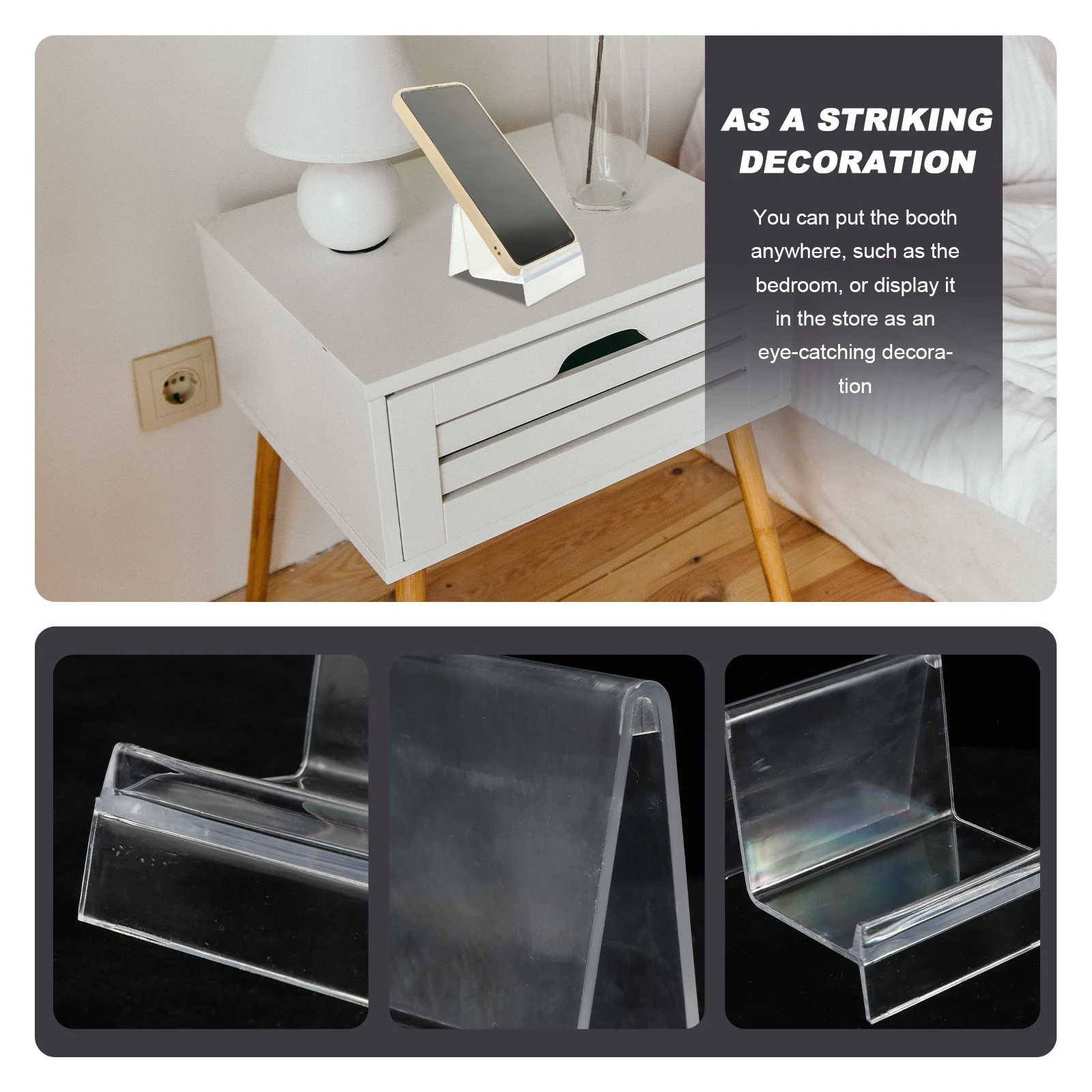 

6pcs Plastic Wallet Display Rack 360 Degree Rotating Desktop Organizer Business Cards Holder Lightweight Show Stand for Phones