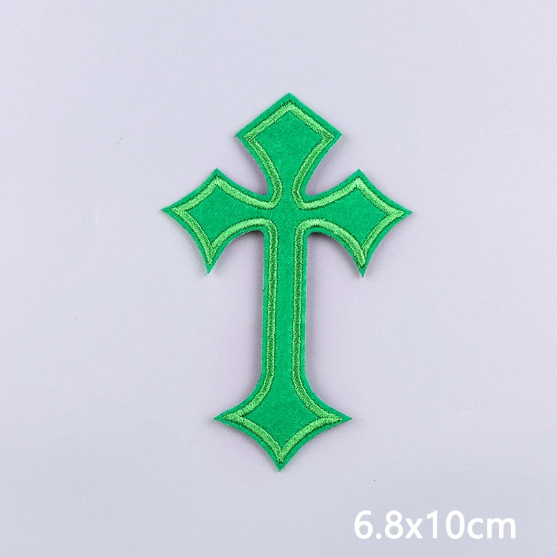 Jesus-Kreuz-Stickerei-Aufnäher für Kleidung, Gold-Silber-Kreuz-Aufnäher zum Aufbügeln für Kleidung, Persönlichkeits-Applikationen, Basteldekoration – Detail 11