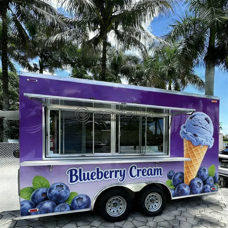 

COGSUN Custom Ice Cream Van Concession Trailer Mobile Cart Coffee Business For Sale