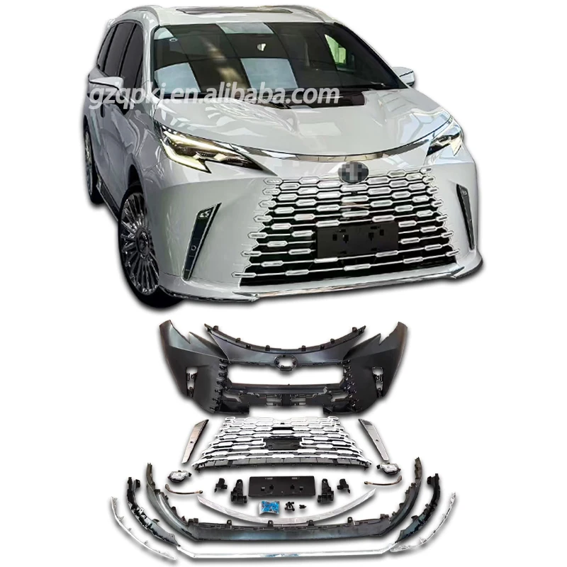 

For 21-24 Toyota Sienna Upgraded Lexus LM Front Bumper Grille Spoiler Body Kit