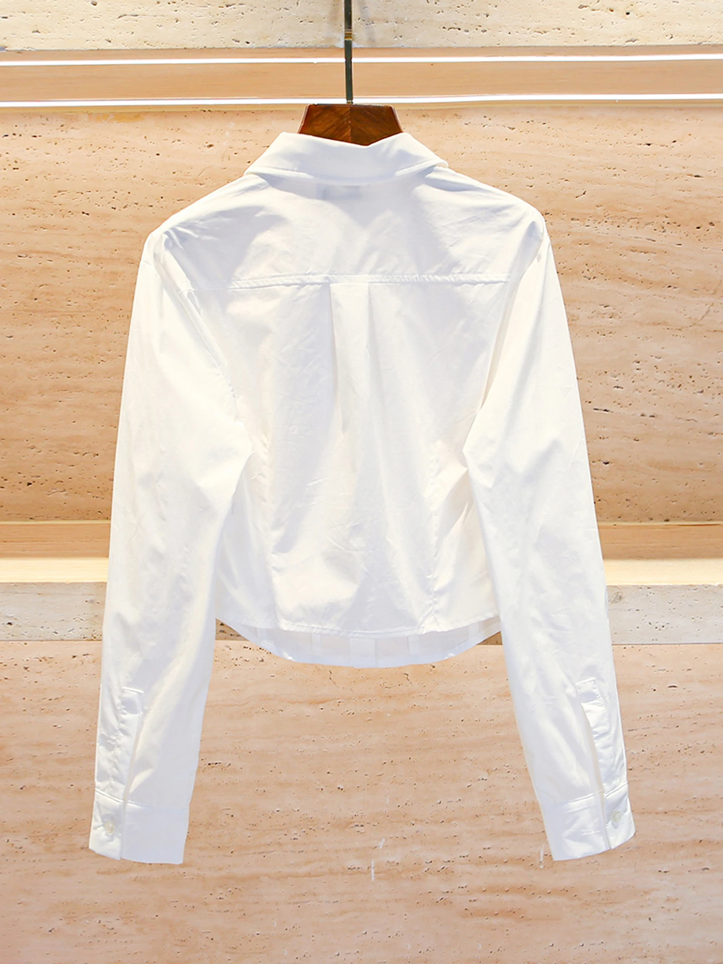 

Casual Versatile ort irt Women's Top Commute Sle Regular Sve Long Collar Buttoned Chinese Made Pure Color Autumn New