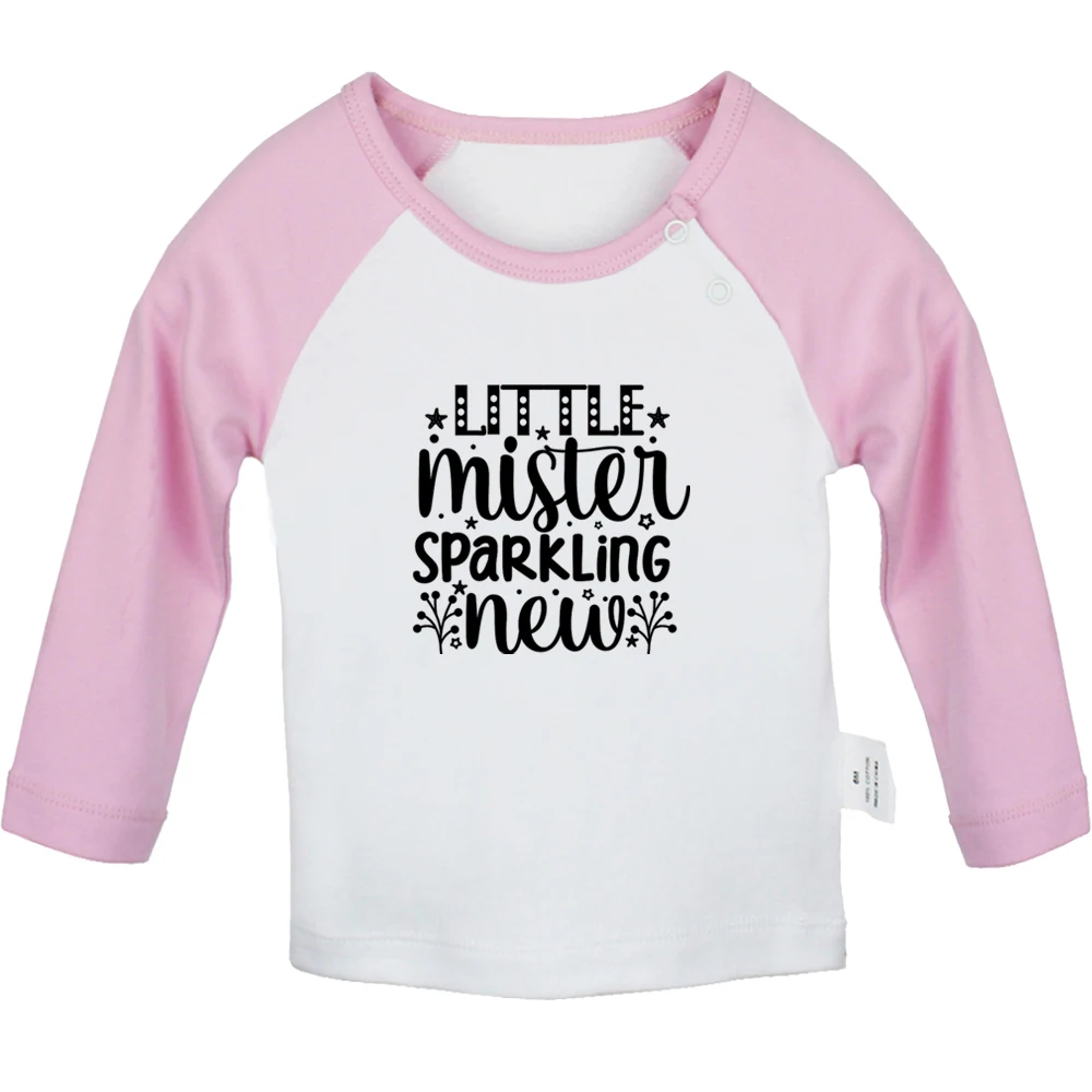 Little Mister Sparkling New Wild Child Fun Baby T-shirts Cute Boys Girls Tops Infant Long Sleeves T shirt Newborn Soft Clothes