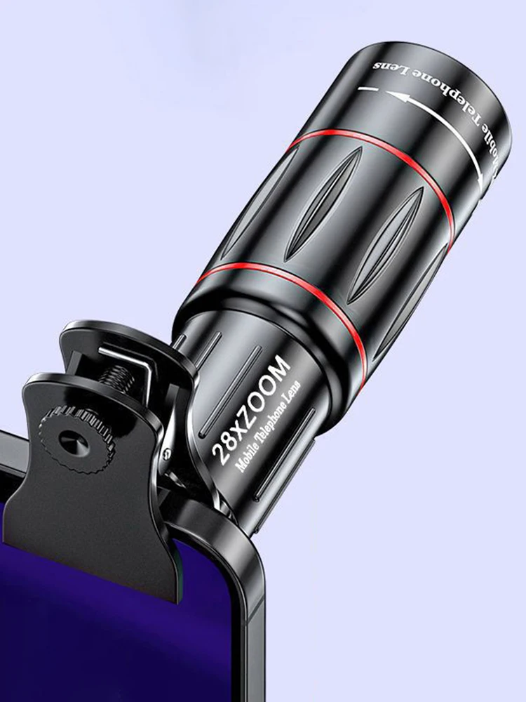 18/28/36X Mobile Phone Camera Lens Universal Zoom Phone Camera Telephoto Lens Optical Telescope Lens for Camping Hunting Sports