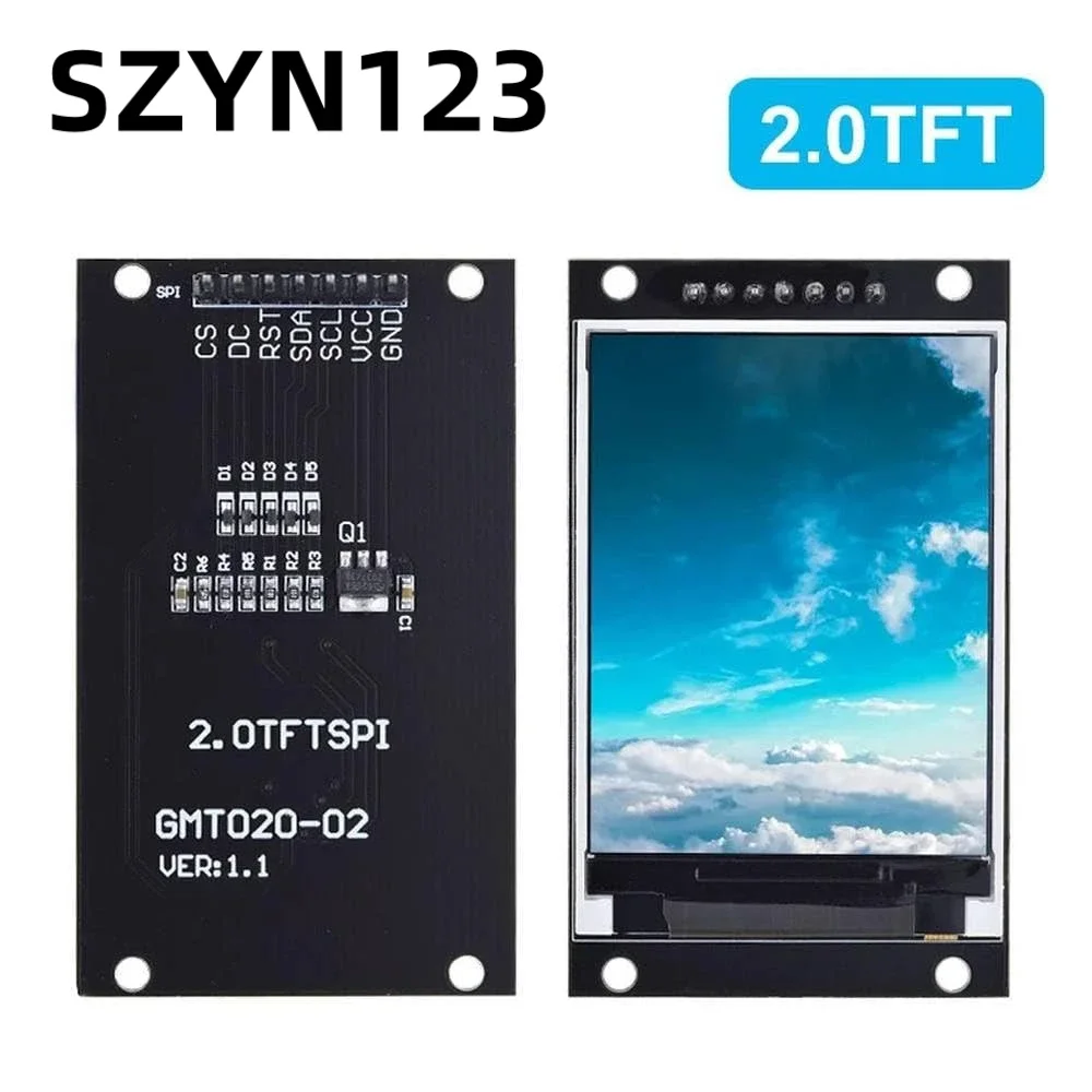 

2.0 inch TFT Display OLED LCD Drive IC ST7789V 240RGBx320 Dot-Matrix Interface for Arduio Full Color LCD Display Module