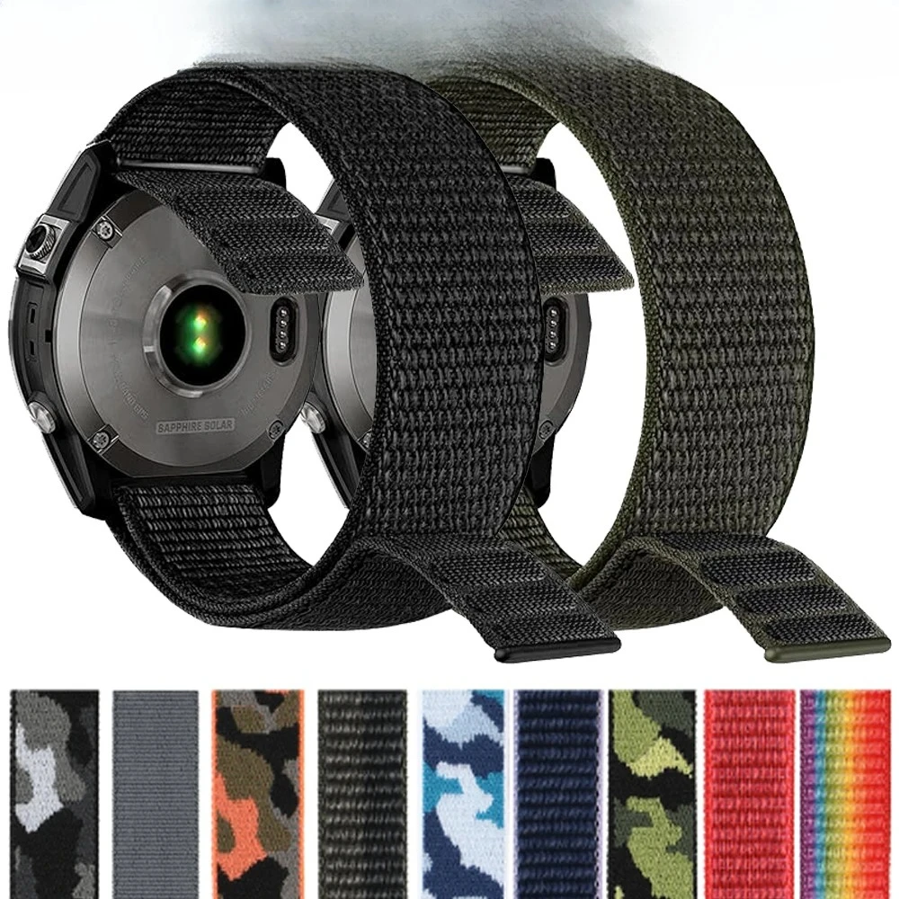 26mm 22mm Hook Loop Nylon Watch Strap For 8 E 7 7X 6X Pro/Enduro 3 2/Epix Pro/instinct 3 2X Quick Release Bracelet