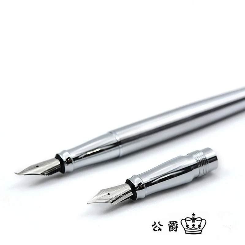 

Набор классических стальных перьевых ручек Duke 209, два наконечника, идеально подходит для письма и рисования, чистое серебро с подарочной коробкой GFP002