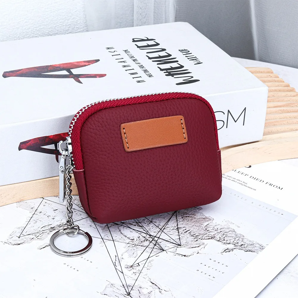 

Daily Organizer Leather Coin Purses for Women Mini Keychain Wallet Women's Coin Organizers for Car Keys/Cash/Cards