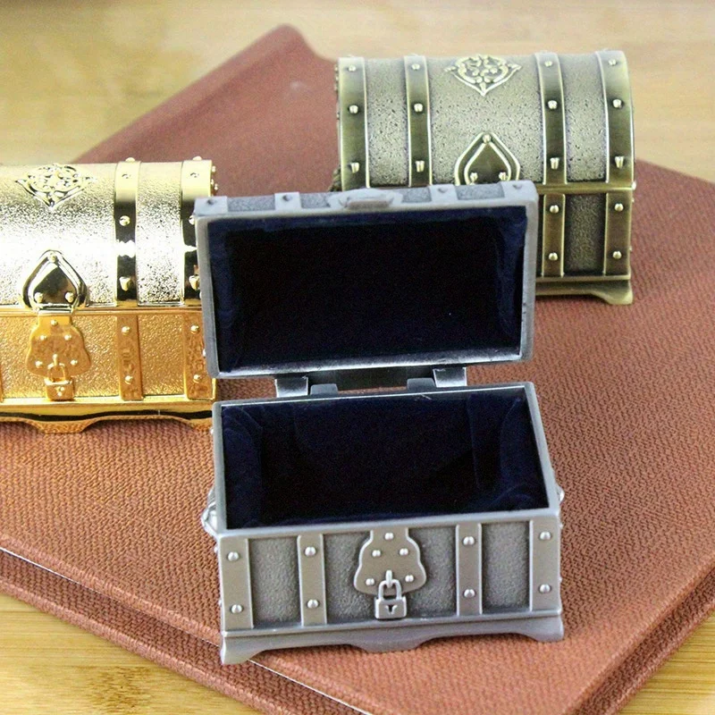 1PC European-style Retro Pirate Undead Treasure Box Metal Crafts Small Jewelry Box Jewelry Storage Treasure Box