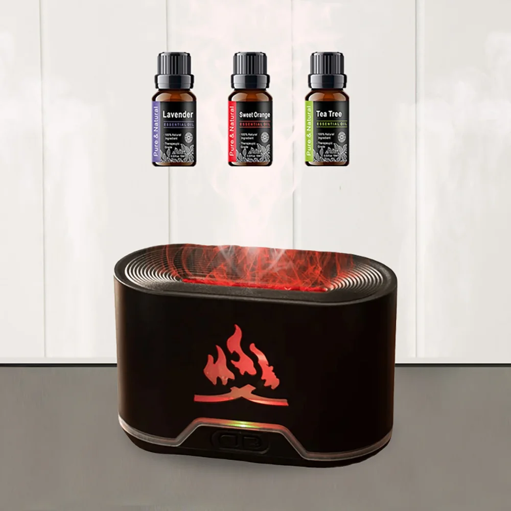

Flickering Flame Essential Oil Diffuser - Wireless Remote Mood Lighting & Quiet Humidifier for Spa-like Relaxation
