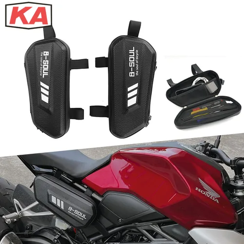 Imagen 1 del producto Para Honda CB125R CB150R CB190R CB250R CB300R CB400 CB500X CB500R CB650R CB650F CB1100 paquete de carcasa dura bolsa lateral bolsa triangular