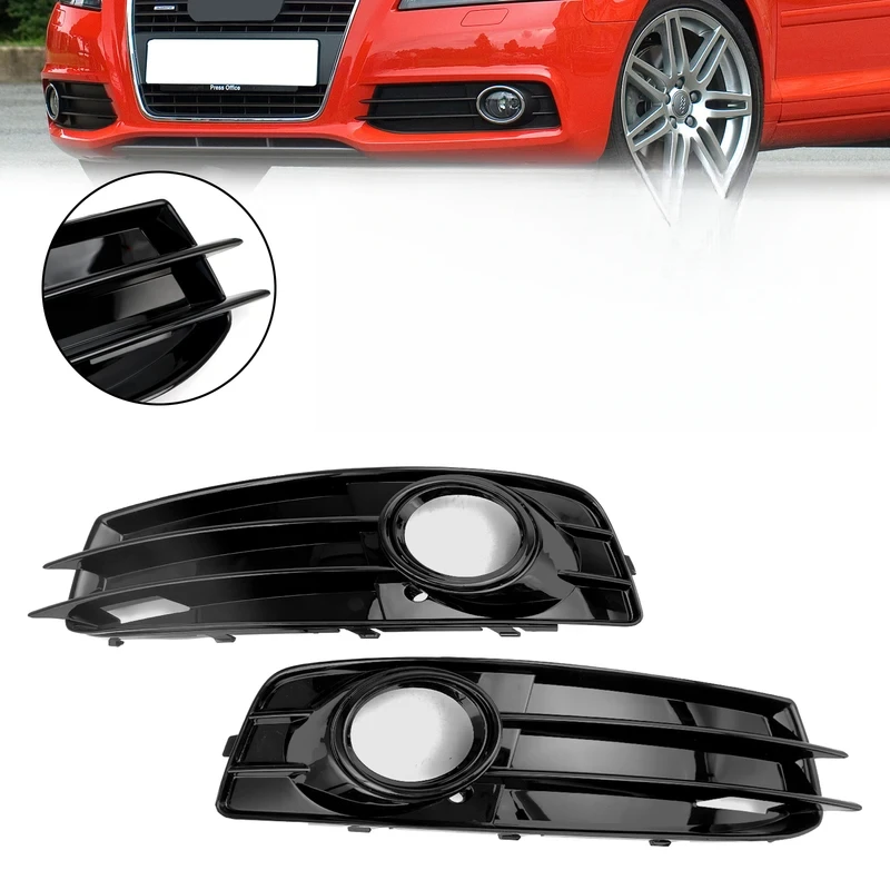 

Areyourshop Front Lower Bumper Grille Fog Light Cover Fit A3 8P S-Line 2009-2012