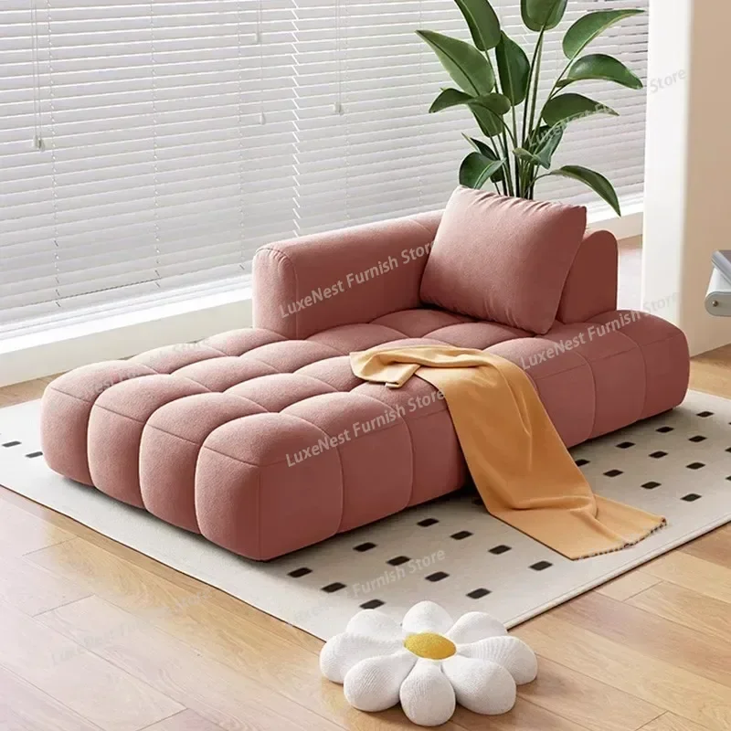 Imagen 4: Sofá Reclinable Extensible de Estilo Nórdico, Sofá Seccional de Terciopelo con Estructura de Madera, Sofá Cama, Sillón para Salón, Muebles para el Hogar