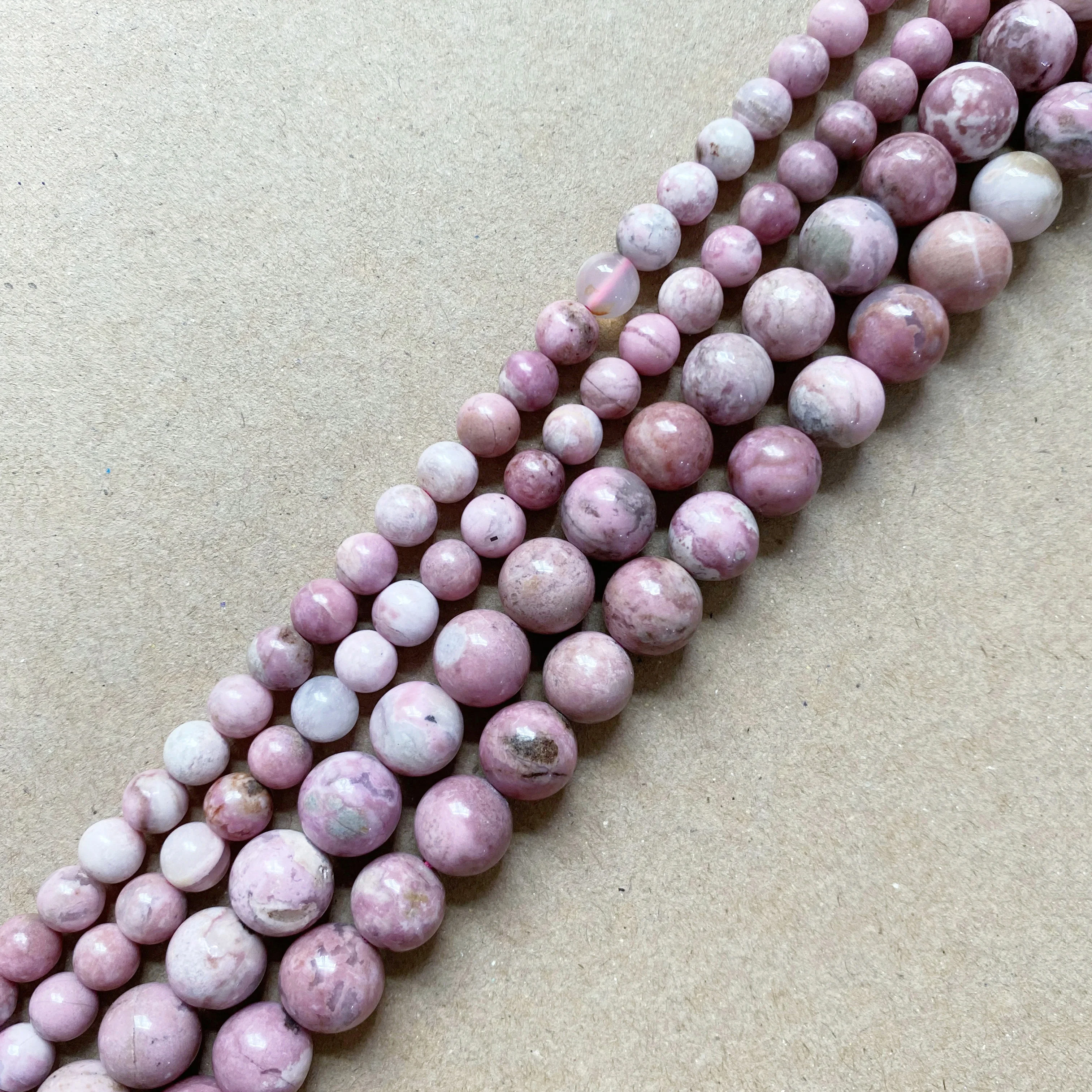 Natural Stone Grade AA Rhodonite Round Beads 15\