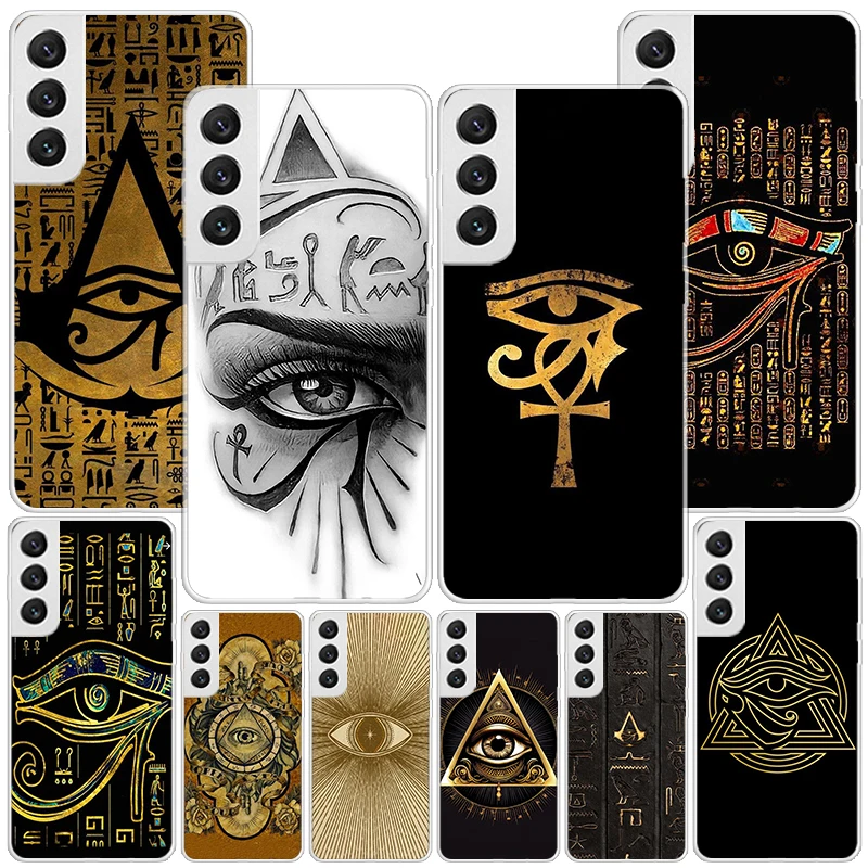 Sacred Eye of Horus Egypt Fresco Phnoe Case for Samsung Galaxy S25 S23 S24 Ultra S22 Plus S21 S20 FE S10 S25Ultra S23U Unique Co