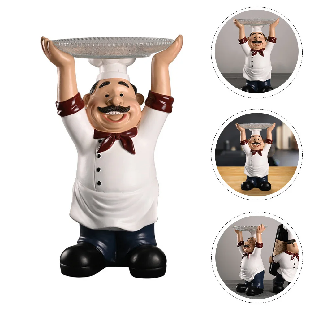

1Pcs Resin Decoration Exquisite Chef Figure Handicraft for Room Shelf Decor Resin Table Ornament Cute Indoor Accessory
