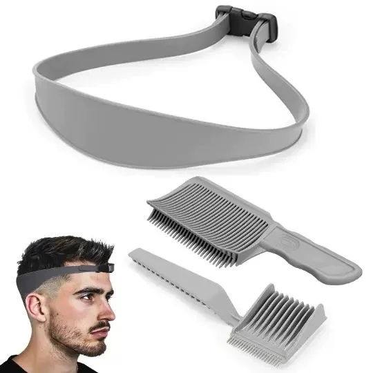 Professionelles Verstellbares Haarschneide-Set, Nackenlinien-Rasierschablone, DIY Selbst-Haarschneidesystem, Werkzeug für Männer (3-teilig/Set)