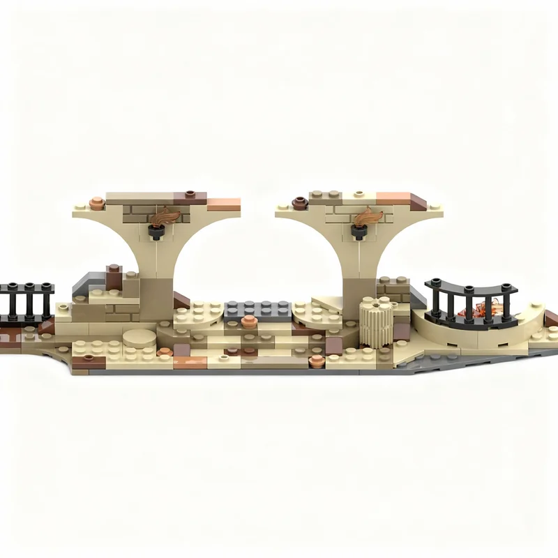114pcs MOC Desert Ruins Minifig Display Stand Model Toy Building Blocks Construction Christmas Gifts Assemble 3D Birthday Art