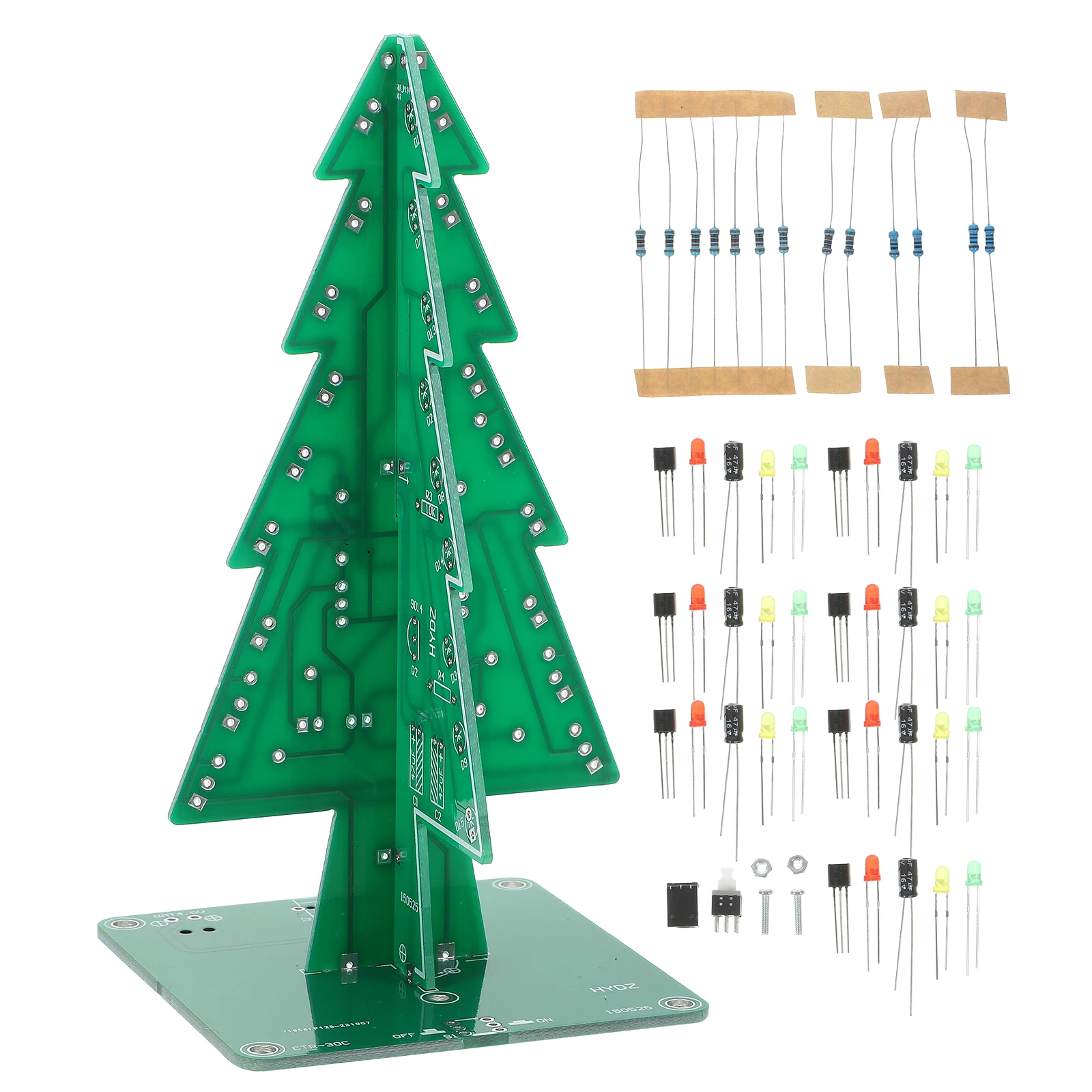 

Flash Circuit Kit 3D Christmas Tree LED Practice Kit Alternating Flashing Lights Decorative Xmas Gift