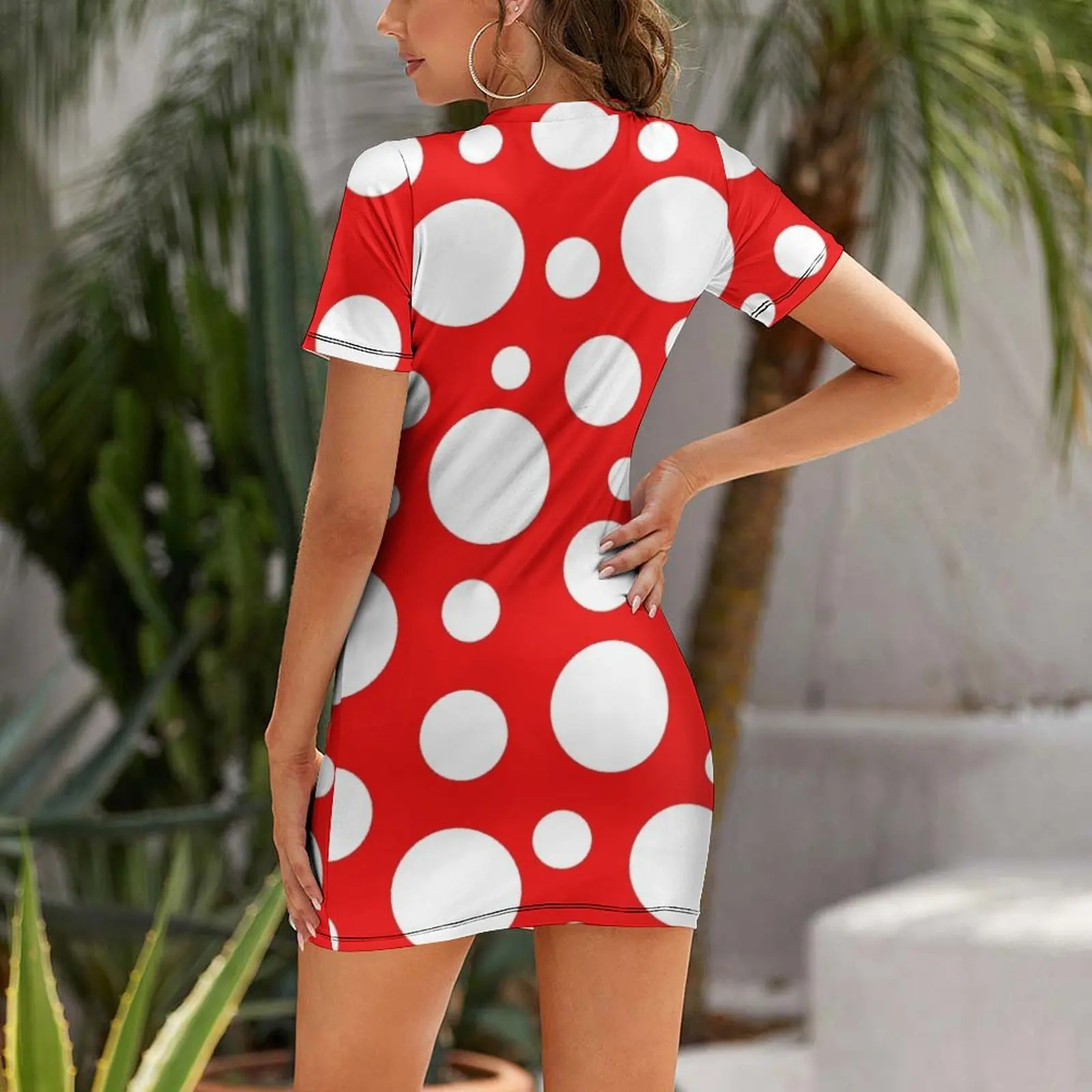 sixties polka dot pop art pattern Short Sleeved Dress clothes for women elegant women's dresses sale Dress