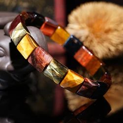 Colorful Tiger Eyes Natural Stone Beads Glamour Bangles & Bracelets Handmade Jewelry Energy Bracelet for Women or Men