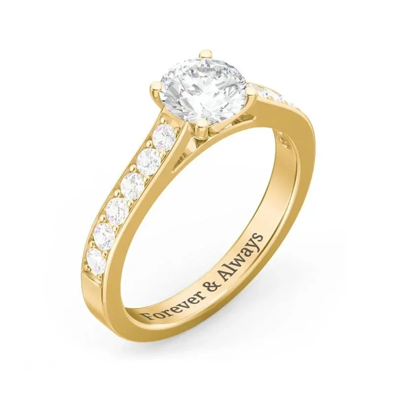 Real gold real diamond exclusive ring 18k gold inlaid with water droplets to cultivate diamond personality trend