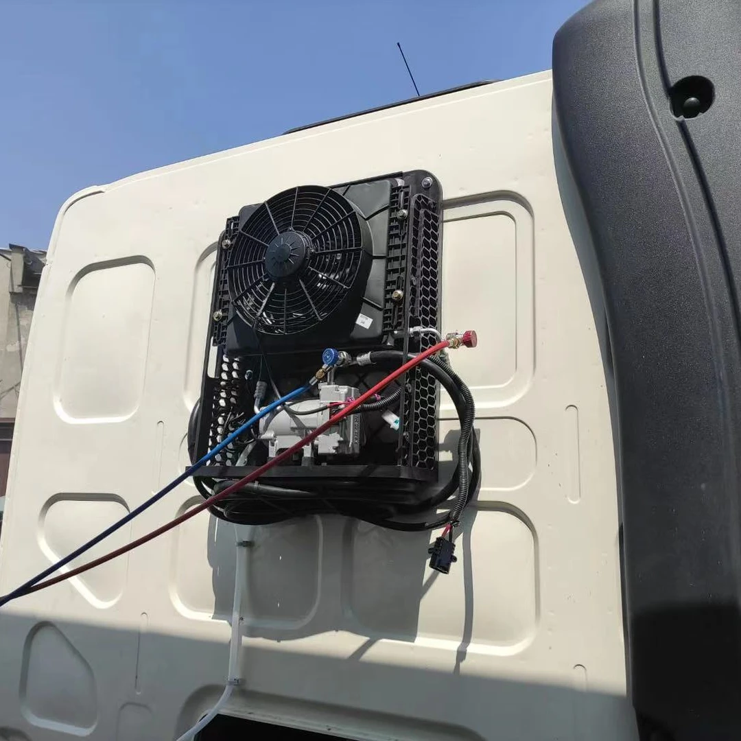 Battery Power Universal car split air conditioner for 12v/24v parking truck forklift dozer tractor air conditioner