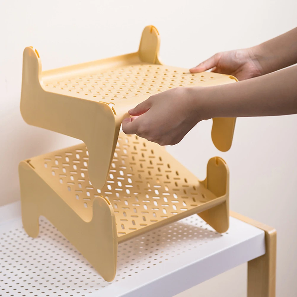

Shoe Holder Space-saving Rack Home Shoes Foldable Shelf for Dorm Storage Yellow Organizer