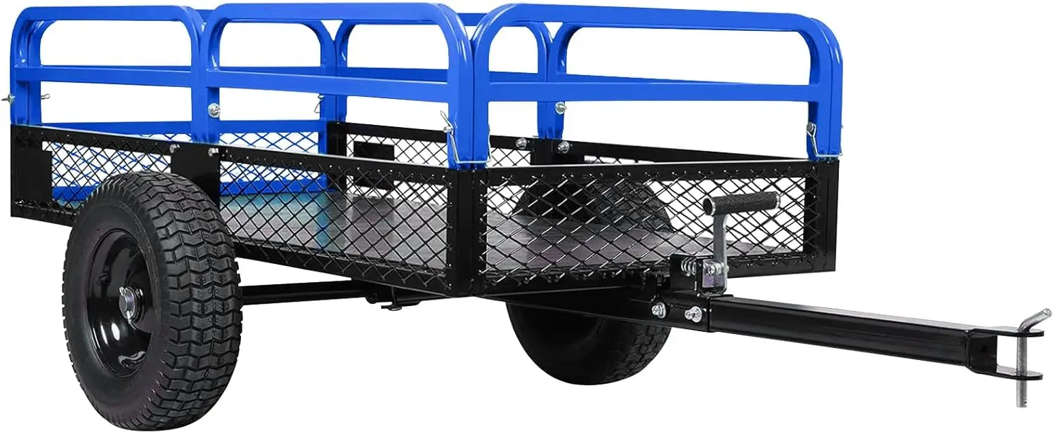 

Heavy Duty Steel ATV Dump Trailer, 1500LB Capacity, 15 Cu.Ft Pull Behind Utility Trailer with Removable Sides & All-Terrain Tire
