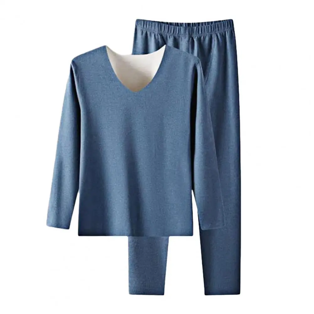 2026 صوف مبطن طويل الرجال جونز مجموعة شتاء دافئ ملابس اخلية حرارية الطقس البارد قميص قاعدة طبقة القمصان والسراويل مجموعة #4