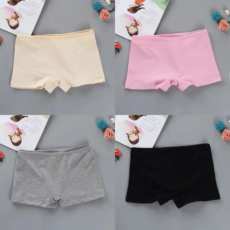 4pcs Children's Teenage Cotton Underwear Sport Puberty Big Girl's Pantie Teen Student Boxer