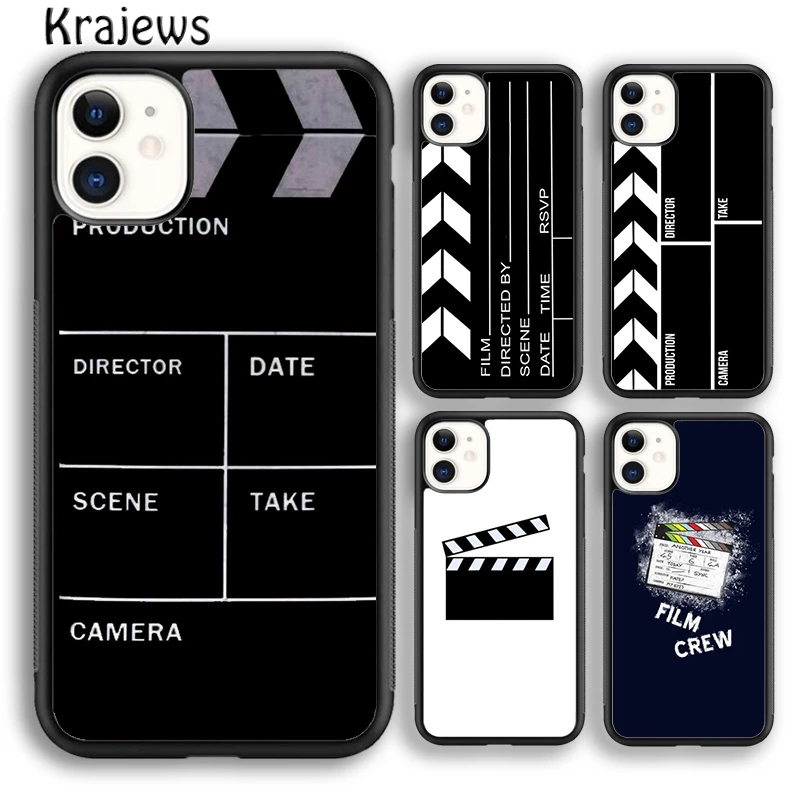 Krajews Film Movie Clapperboard Clapper Board Phone Case Cover For iPhone 16 15 14 plus XS XR 11 12 mini 13 pro max