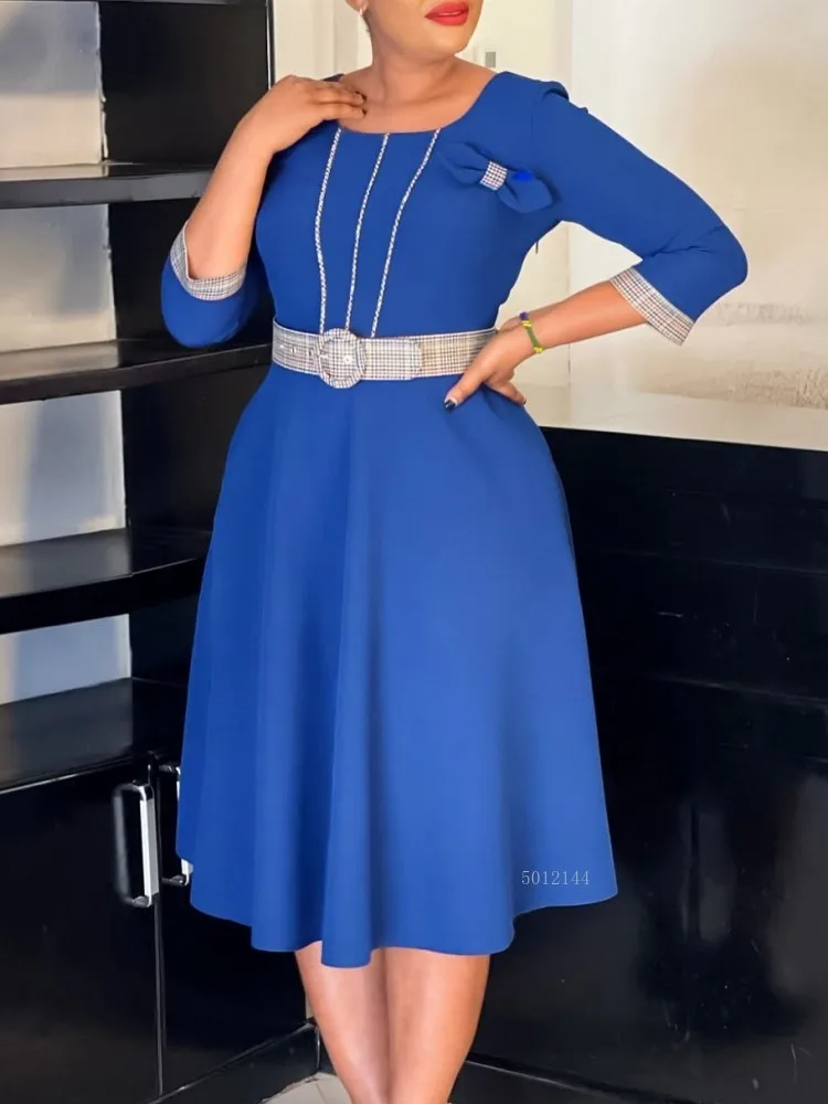 

Африканские платья для женщин, элегантное платье дашики 202, осенне-летнее платье миди, женская традиционная африканская одежда Fairy Dreaes