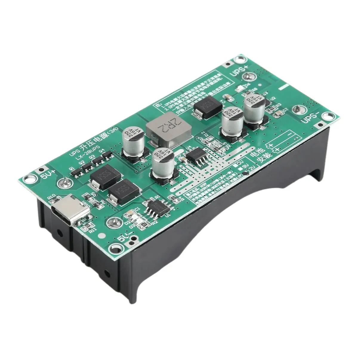 AT42 Type-C 15W 3A 18650 Lithium Battery Charger Module DC-DC Step Up Booster Fast Charge UPS Power Supply Converter 12V
