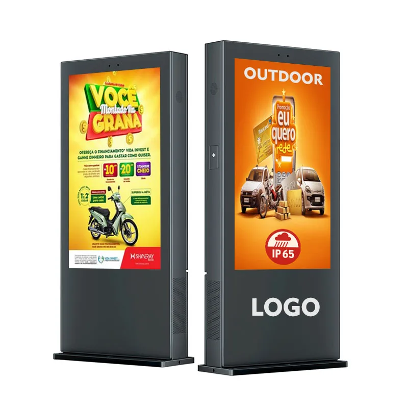 

Waterproof Sun Readable 4K TV Kiosk IP65 4000 Advertising Outdoor Totem Screen LCD Digital Signage Display