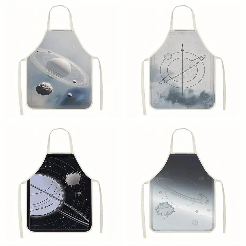 

Space-themed Apron Linen apron, suitable for kitchen cooking, parent-child interaction, painting and other scenarios