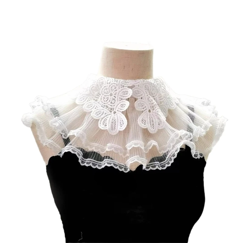 Delicate Hollow Out Floral Pattern False Collar Lace Sewing Applique for Ladies Drop shipping