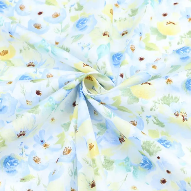 Flowes Series 100% cotton Twill Fabric for DIY Sewing Quilting Fashion Dress Making Material For Baby&Child and Dolls