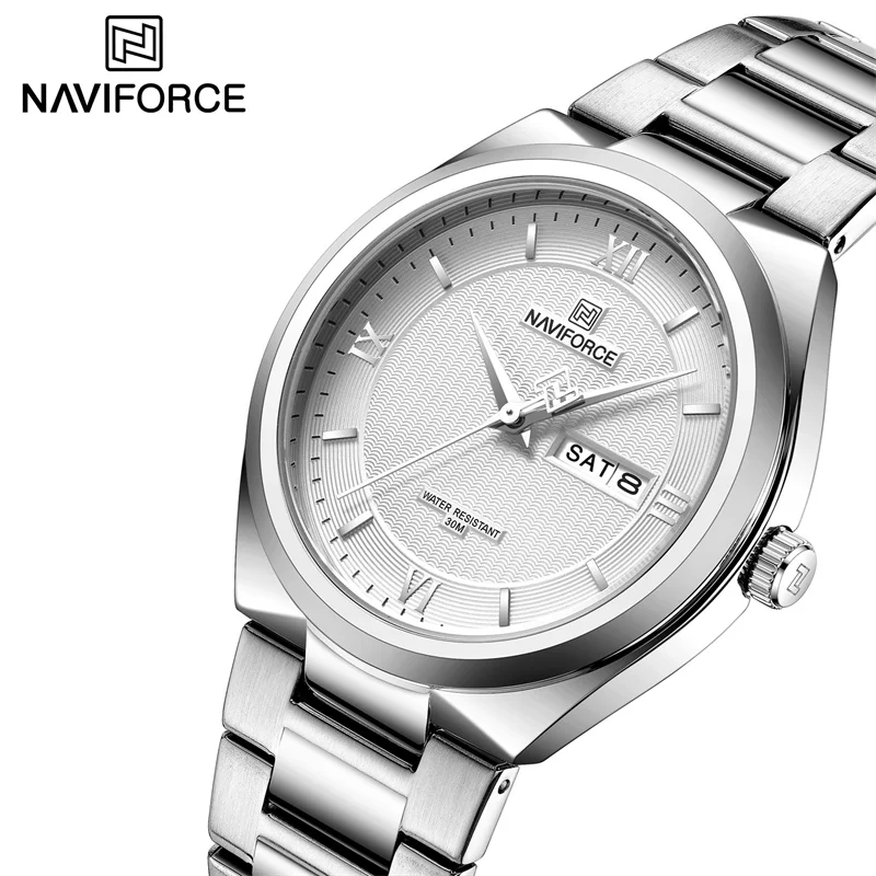 

NAVIFORCE New High Quality Men's Luxury Watch Fashion Casual Stainless Steel Strap Date Week Waterproof Quartz Male Wristwatches