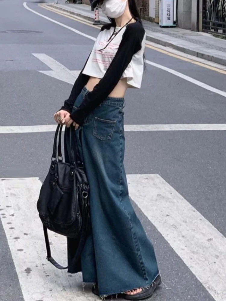 S-5XL Jeans Women Vintage Harajuku High Street Summer Baggy All-match Hotsweet Korean Style Denim Trousers Y2k Popular College