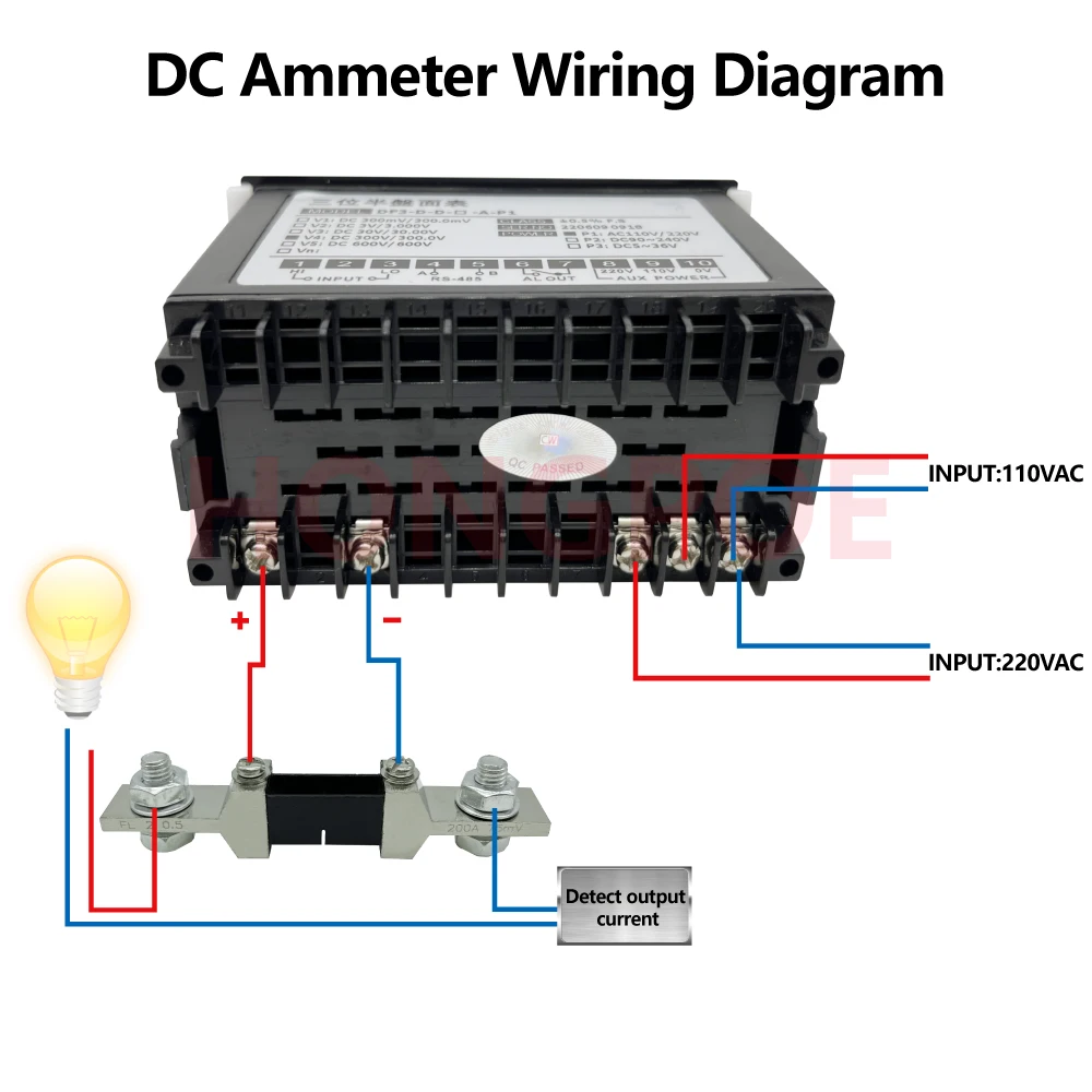 100A/200A/400A Digital Meter DC 5-500V Voltmeter Ammeter LCD  3.5-Digit DC Voltage Current Power Energy Detector Amperimetro