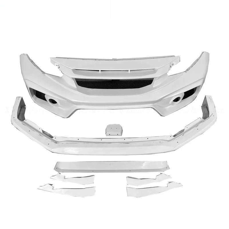 

Передний бампер из стекловолокна в стиле Vari Vrs, передняя губа для комплектов кузова типа R FK8