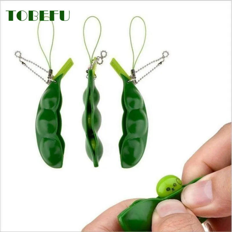 TOBEFU Fidget Đồ Chơi Cao Su Đậu Hà Lan Đậu Móc Khóa Giải Nén Edamame Đồ Chơi Squishy BÓP Dễ Thương Căng Thẳng Reliver Người Lớn Bé Trai Xmas Tặng